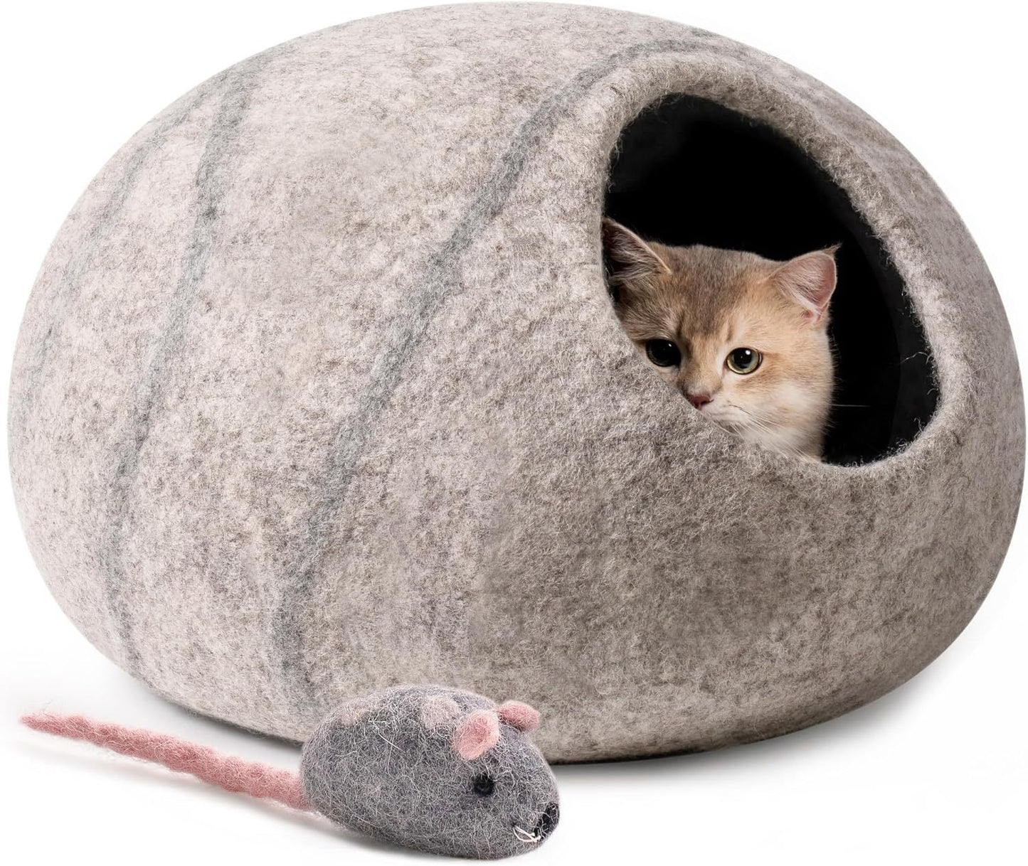 Handmade Wool Cat Cave Bed