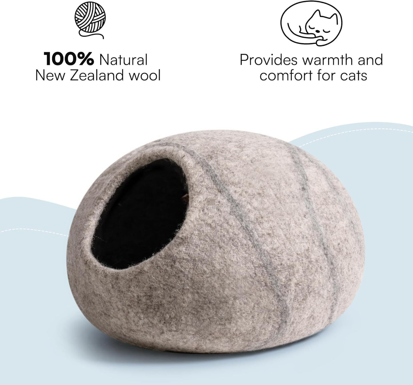 Handmade Wool Cat Cave Bed
