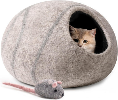 Handmade Wool Cat Cave Bed