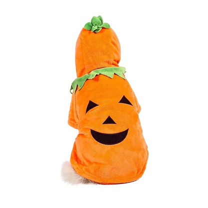 Dog Hoodie Cute Funny Halloween Style Pumpkin Cosplay Costume Warm Puppy Fleece Clothes