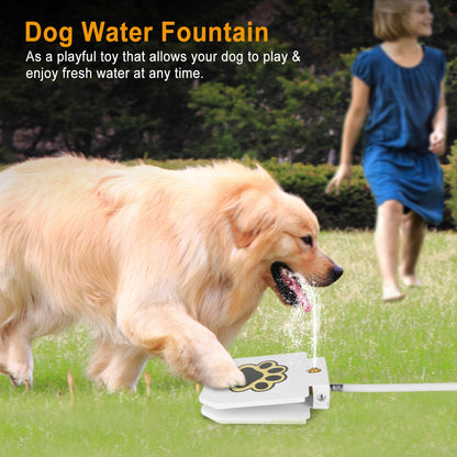 Dog Water Fountain Outdoor Dog Pet Water Dispenser Step-on Activated Sprinkler With Interactive Paw Pedal Valve For Drinking Water