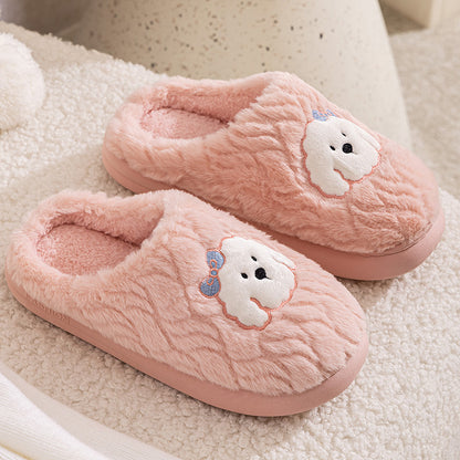 Couple Cotton Slippers Indoor Thickening Warm Plush Cotton Shoes